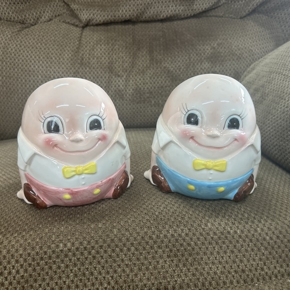 Relpo Vintage Head Vase (2) Humpty Dumpty Planters Japan Collectible Ceramic Pot